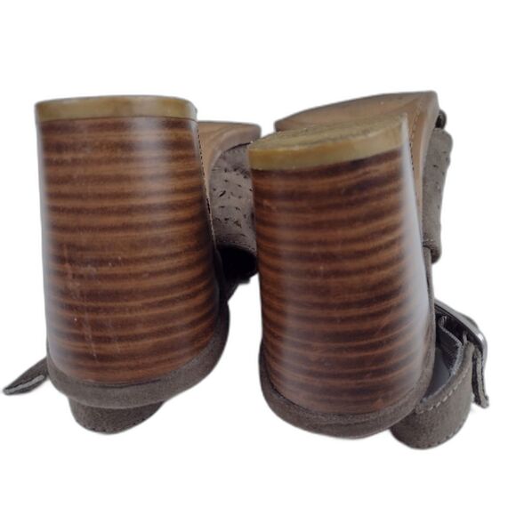 Seychelles Womens Olive Green Bora Suede Chunky Block Sandal Heel Size 7 Neutral - Picture 7 of 10